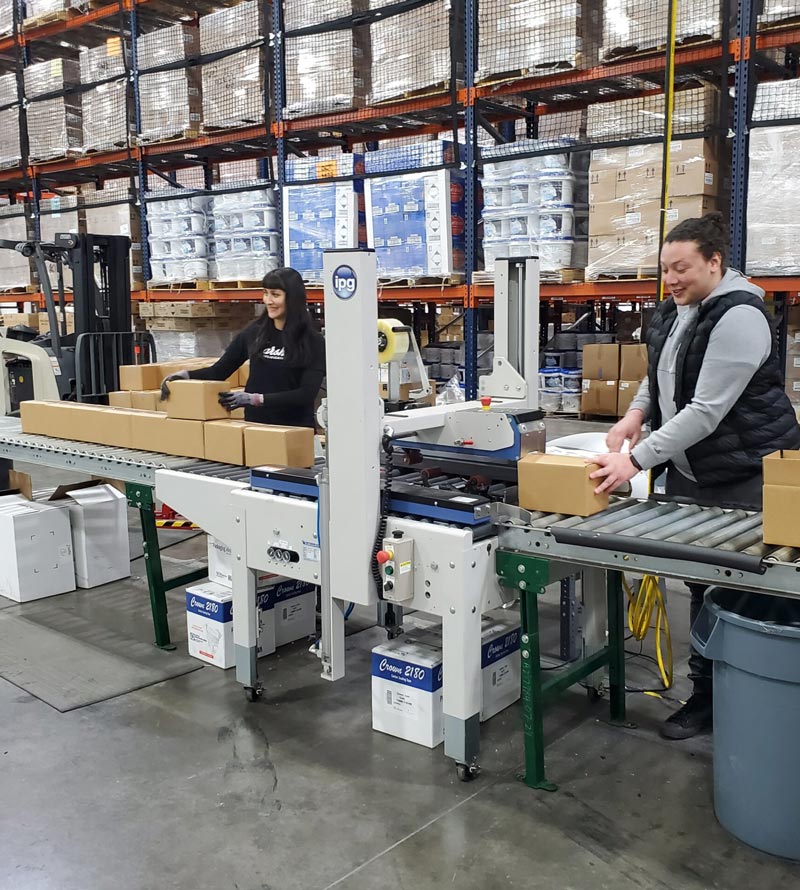 warehouse team packing orders