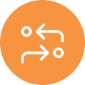 integration icon orange background